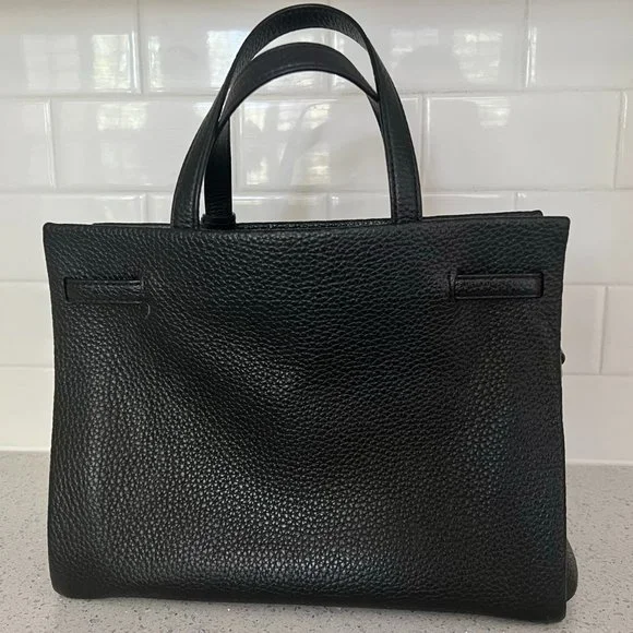 kate spade pebbled black leather bag, triple compartment - Picture 2 of 4